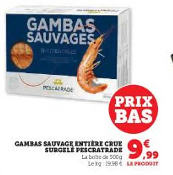 Gambas Sauvage Entière Surgelé Pescratrade