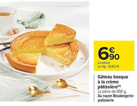 gâteau basque à la crème pâtissière