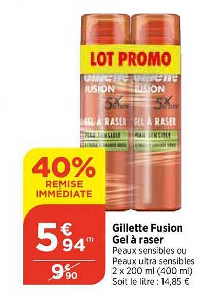 gillette fusion gel à raser