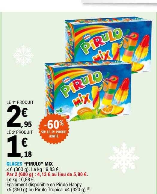 Glaces "pirulo" Mix