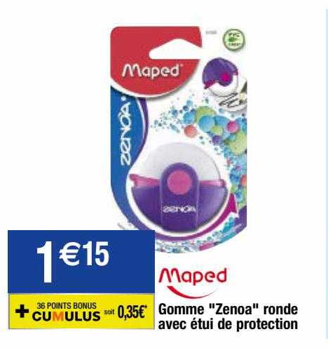 Gomme "zenoa" Ronde Avec étui De Protection Maped