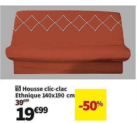 housse clic-clac ethnique 140 x 190 cm