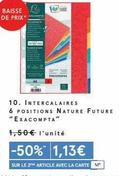 intercalaires 6 positions nature future "exacompta"