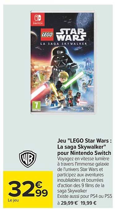 jeu "lego star wars : la saga skywalker" pour nintendo switch