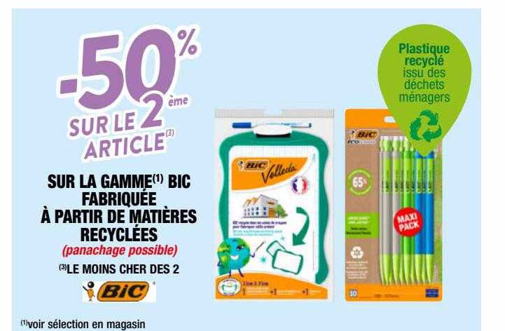 la gamme bic fabriquée à partir de matières recyclées