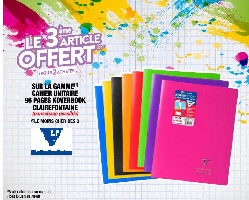 la gamme cahier unitaire 96 pages koverbook clairefontaine