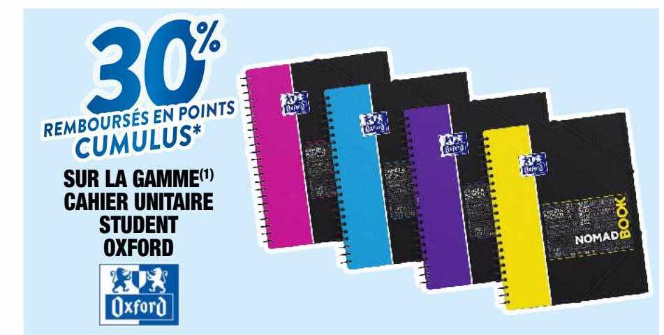 la gamme cahier unitaire student oxford