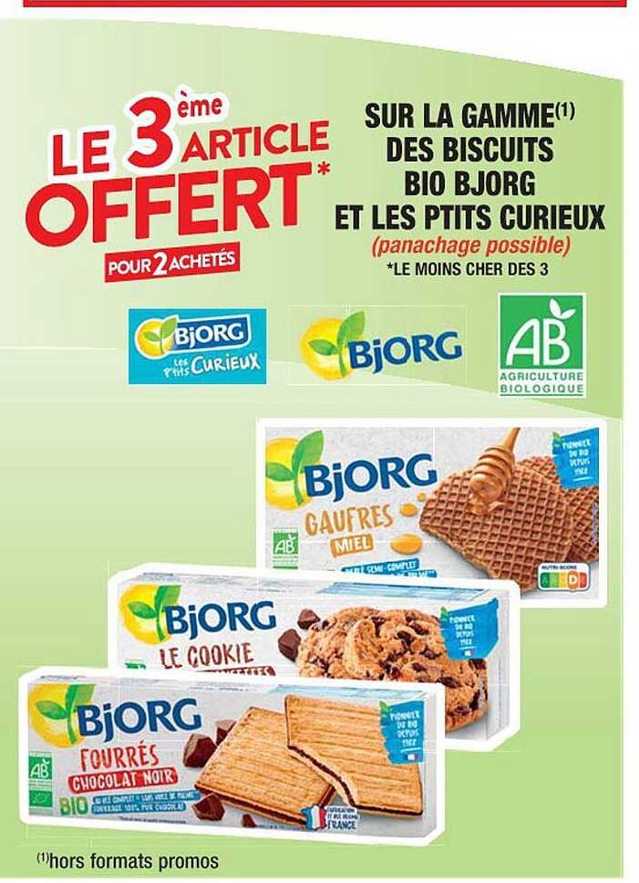 la gamme des biscuits bio bjorg et les ptits curieux