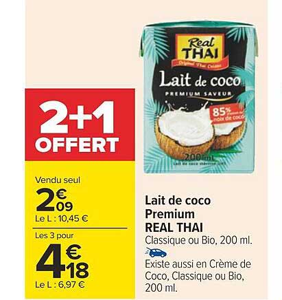 lait de coco premium real thai