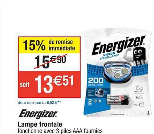 lampe frontale energizer