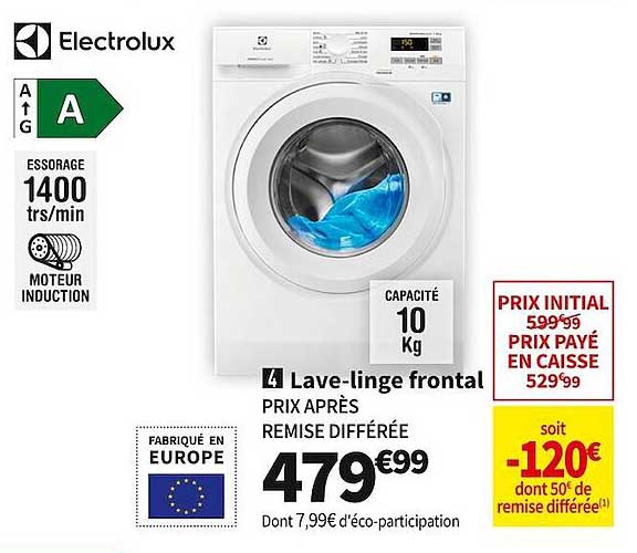 lave-linge frontal electrolux