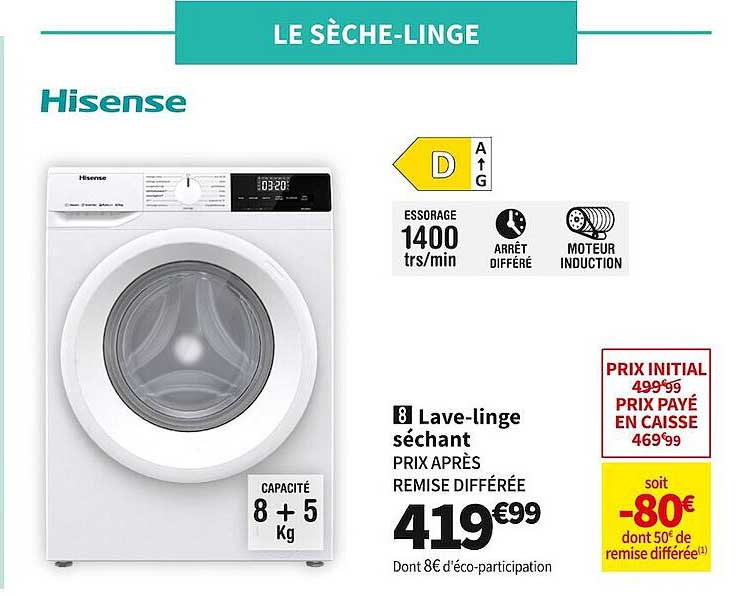 lave-linge séchant hisense