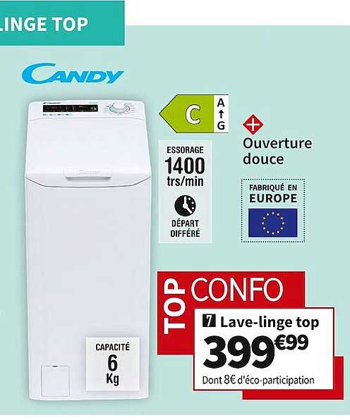 lave-linge top candy