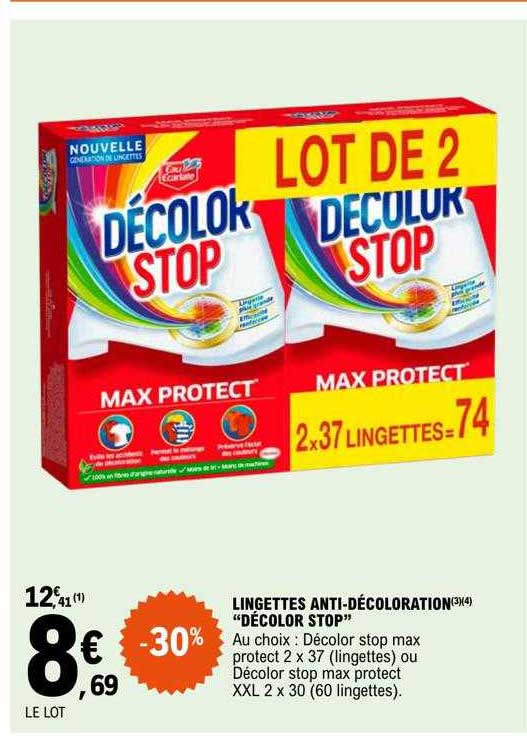 lingettes anti-décoloration "décolor stop"