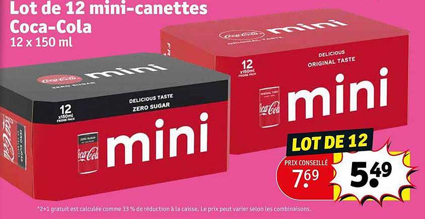 lot de 12 mini-canettes coca-cola