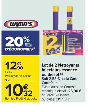 lot de 2 nettoyants injecteurs essence ou diesel wynn's