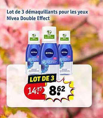 lot de 3 démaquillants pour les yeux nivea double effect