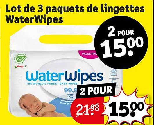 lot de 3 paquets de lingettes waterwipes