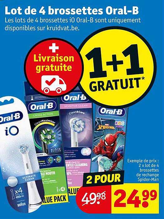 lot de 4 brossettes oral-b