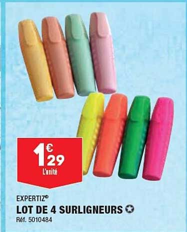 Lot De 4 Surligneurs Expertiz