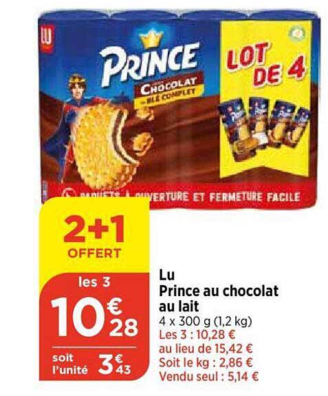 Lu Prince Au Chocolat Au Lait