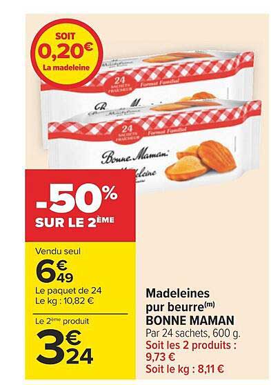 madeleines pur beurre bonne maman