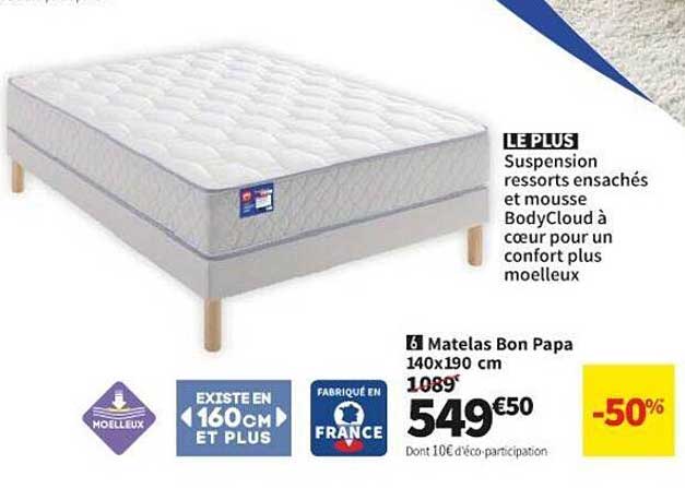 matelas bon papa 140 x 190 cm