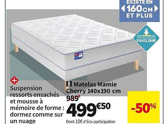 Matelas Mamie Cherry 140 X 190 Cm