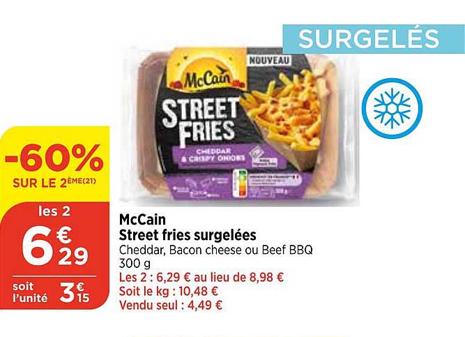 mc cain street fries surgelées