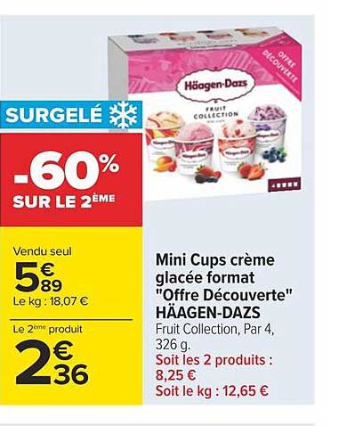 mini cups crème glacée format "offre découverte" häagen-dazs
