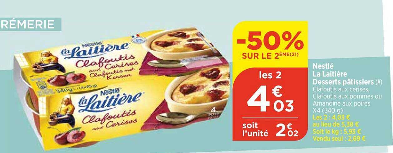 nestlé la laitière desserts pâtissiers