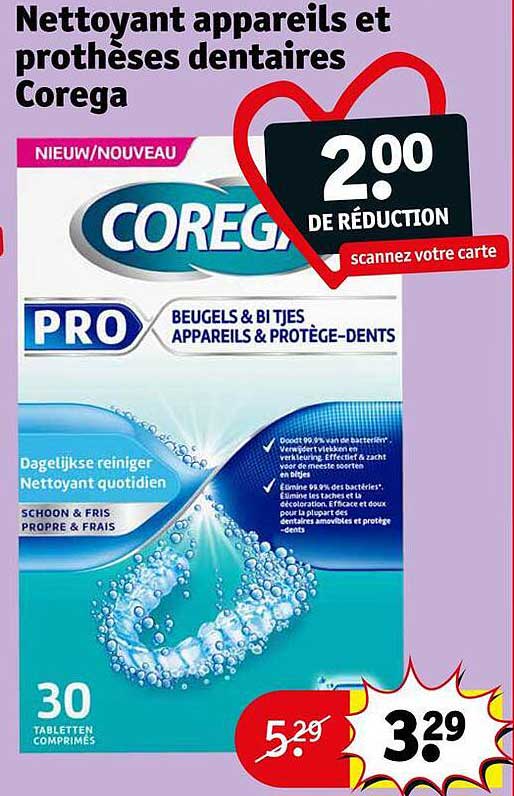 nettoyant appareils et prothèses dentaires corega