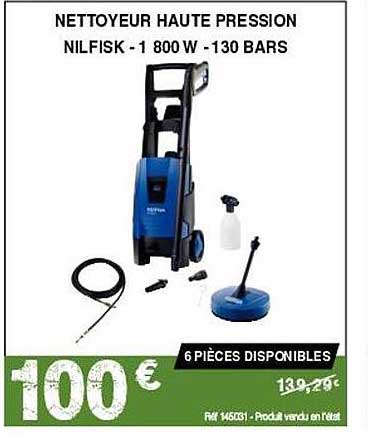nettoyeur haute pression nilfisk - 1800w - 130 bars
