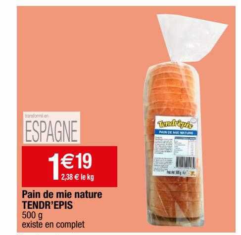Pain De Mie Nature Tendr'epis