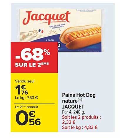 Pains Hot Dog Nature Jacquet