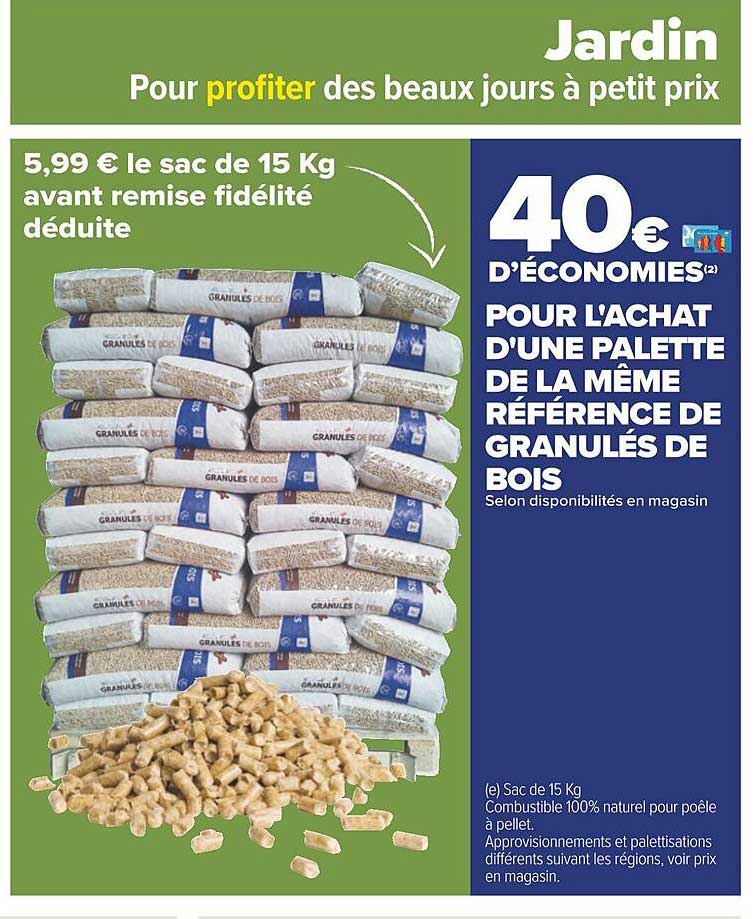 palette de la même référence de granulés de bois