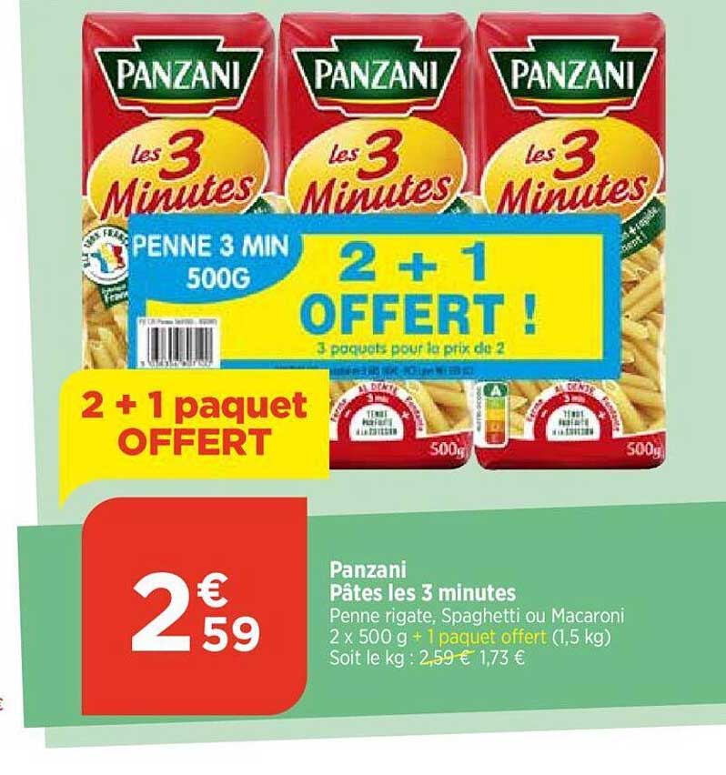 panzani pâtes les 3 minutes