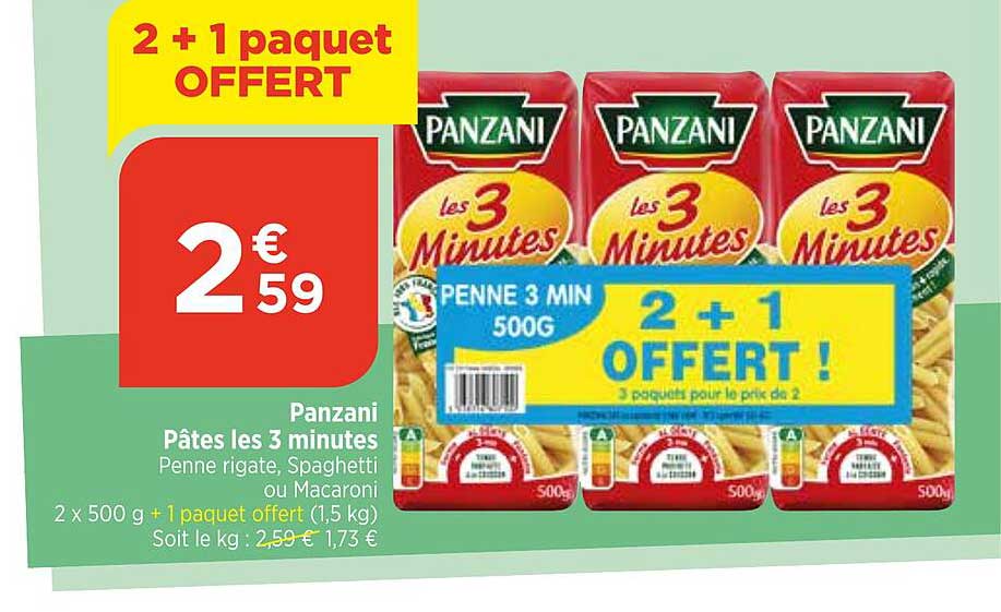 panzani pâtes les 3 minutes
