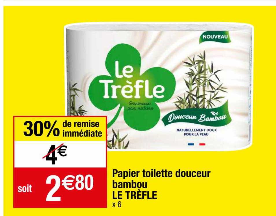 Papier Toilette Douceur Bambou Le Trèfle