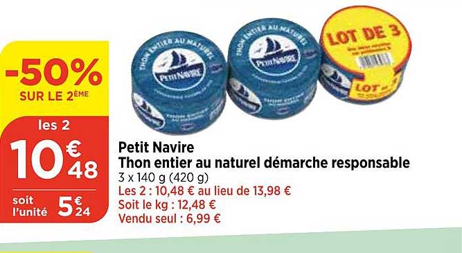 Petit Navire Thon Entier Au Naturel Démarche Responsable