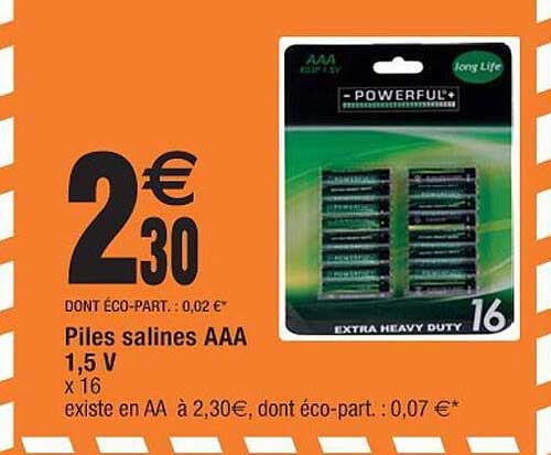 Piles Salines Aaa 1,5 V Powerful