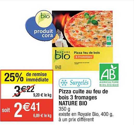 Pizza Cuite Au Feu De Bois 3 Fromages Nature Bio