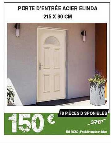 porte d'entrée acier elinda 215 x 90 cm