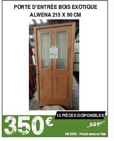 porte d'entrée bois exotique alwena 215 x 90 cm