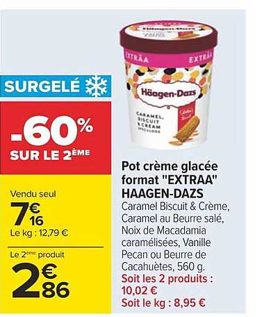 pot crème glacée format "extraa" häagen-Dazs
