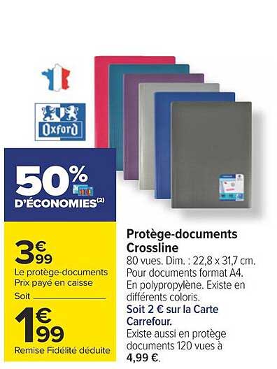 protège-documents crossline oxford