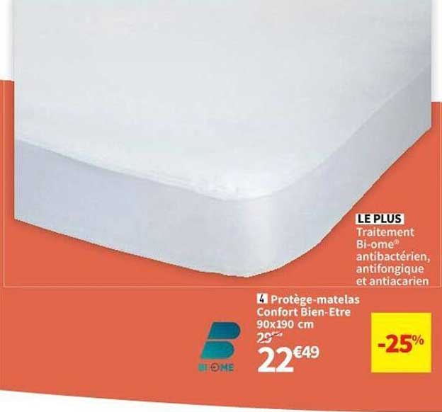protège-matelas confort bien-être 90 x 190 cm