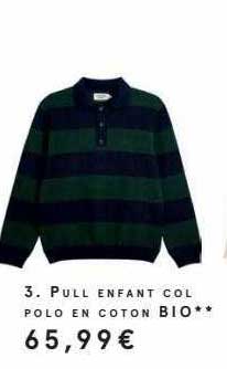 pull enfant col polo en coton bio