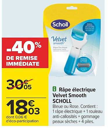 râpe électrique velvet smooth scholl