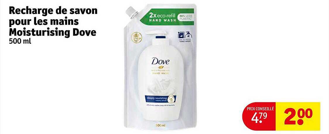 recharge de savon pour les mains moisturising dove